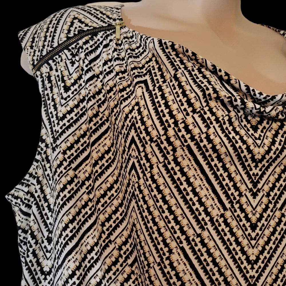 Lane Bryant Zipper Shoulder Slouch Neck Sleeveless Top Plus 26/28w 4x